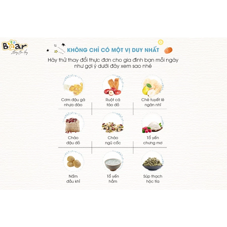 Nồi Nấu Cháo Chậm Cho Bé 2.5L Bear SUBE003- Chưng Yến, Hầm Cháo Đa Năng, Kèm Lồng Hấp- BH 18 Tháng - 3