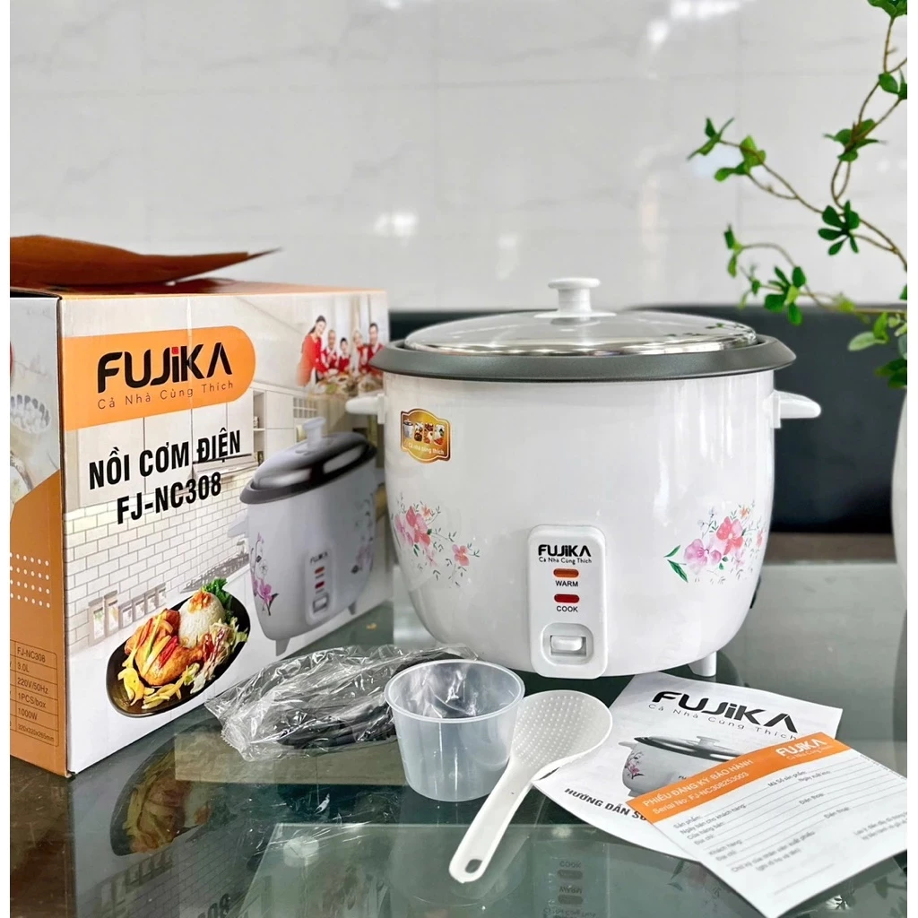 Nồi cơm điện FUJIKA dạng nắp rời, dung tích 1.2 L nấu 2-3 người ăn lòng chống dính nấu cơm dẻo ,cơm ngon ,giữ nhiệt BH