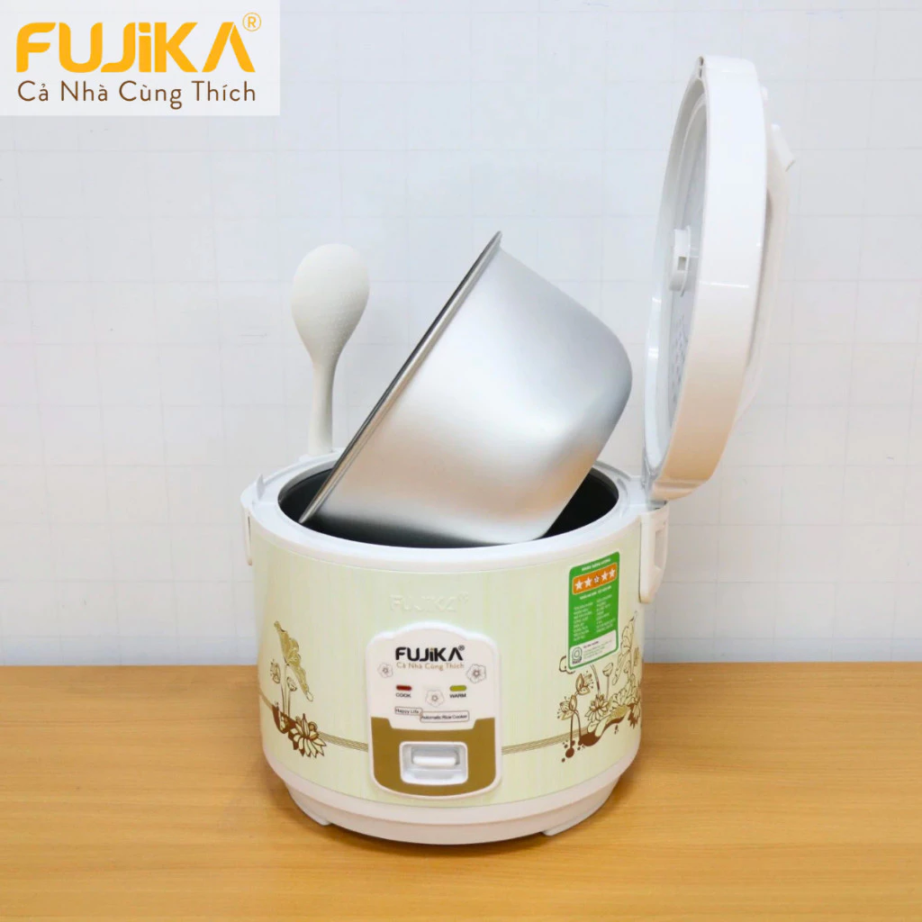 Nồi cơm điện FUJIKA 1L - 1.2L - 1.8L Loại Nắp gài thông minh chống dính ,giữ nhiệt, hàng chính hãng -Hàng Bảo hành - 3
