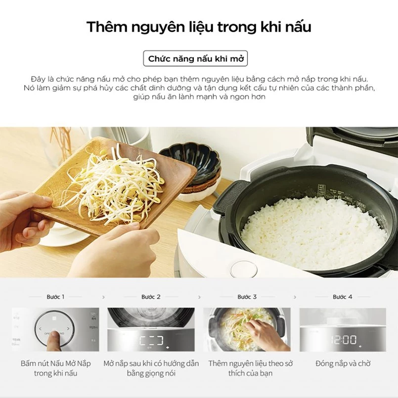 Nồi cơm điện cao tần áp suất kép Cuckoo CRP-LHTR0610FD 1.08 Lít Màu Bạc - Tiết kiệm năng lượng - Bảo Hành 24 Tháng - 2