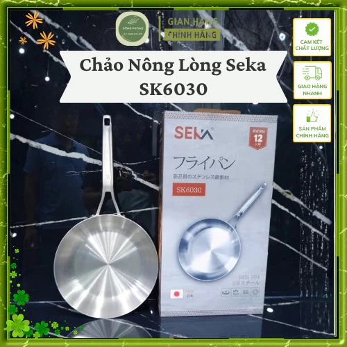 Chảo inox chống dính nông lòng Seka SK6030 , chảo inox nguyên khối 304 5 lớp dùng cho mọi loại bếp - Shop Đông Phong