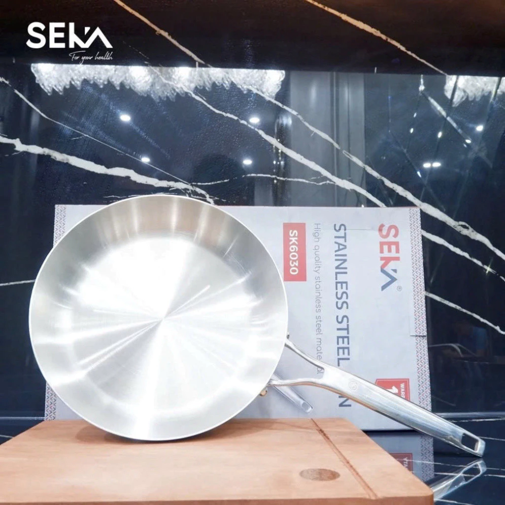 Chảo inox chống dính nông lòng Seka SK6030 , chảo inox nguyên khối 304 5 lớp dùng cho mọi loại bếp - Shop Đông Phong - 5