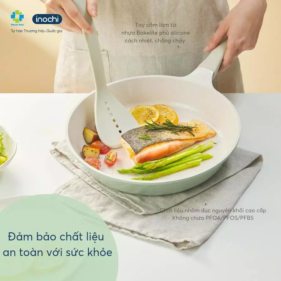 Chảo Chống Dính Omi Simple Inochi Cao Cấp: Không Dính, Bền Bỉ, An Toàn, Nấu Ngon Mọi Món - 2
