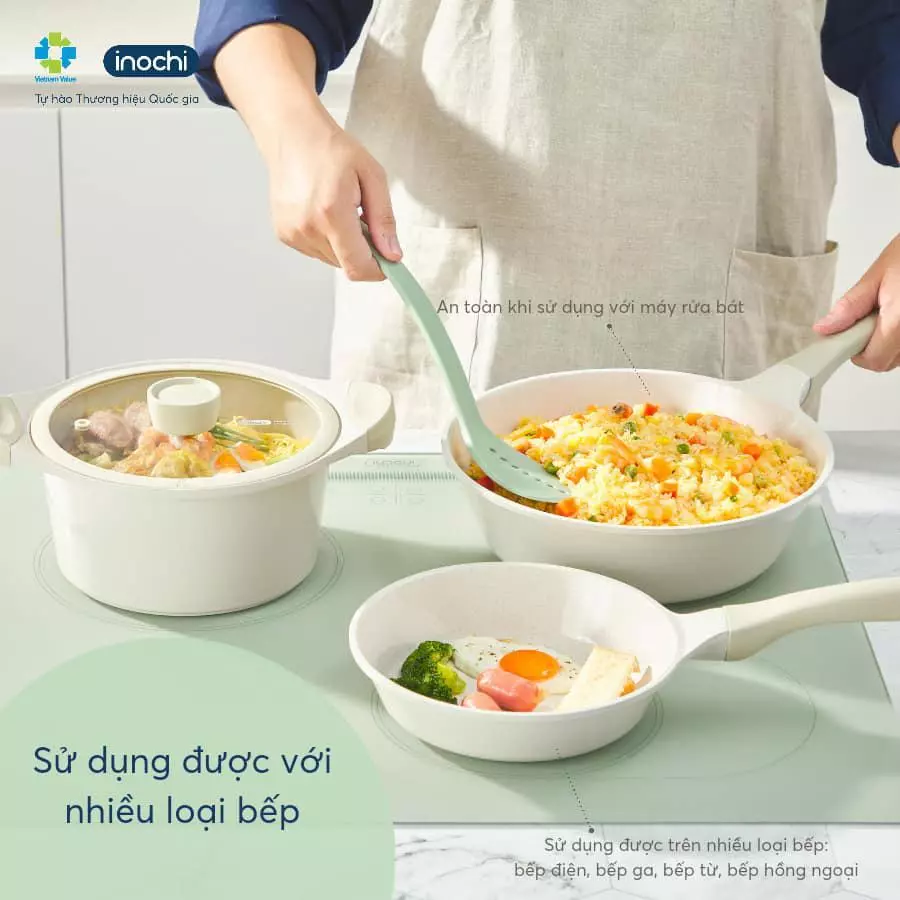 Chảo Chống Dính Omi Simple Inochi Cao Cấp: Không Dính, Bền Bỉ, An Toàn, Nấu Ngon Mọi Món - 3