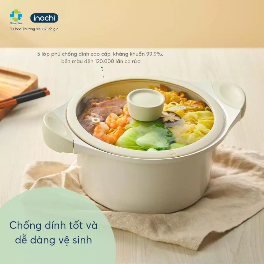 Chảo Chống Dính Omi Simple Inochi Cao Cấp: Không Dính, Bền Bỉ, An Toàn, Nấu Ngon Mọi Món - 4