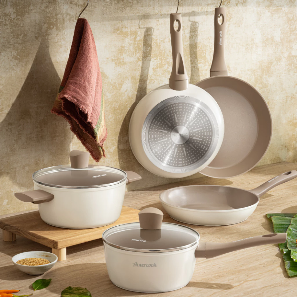 Chảo từ chống dính AMERCOOK Luna 20cm, 24cm, 26cm, 28cm – Nhôm Ceramic cao cấp, đạt tiêu chuẩn Mỹ, dùng mọi loại bếp - 6