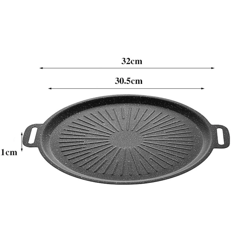 [Loại 1] Chảo Nướng Đá Chống Dính Không Dầu Hàn Quốc Size 34cm Chảo Nướng Thịt Dùng Được Cho Cả Bếp Từ - 3
