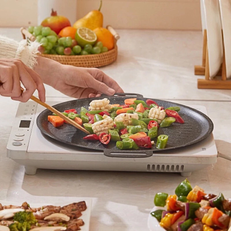 [Loại 1] Chảo Nướng Đá Chống Dính Không Dầu Hàn Quốc Size 34cm Chảo Nướng Thịt Dùng Được Cho Cả Bếp Từ - 4