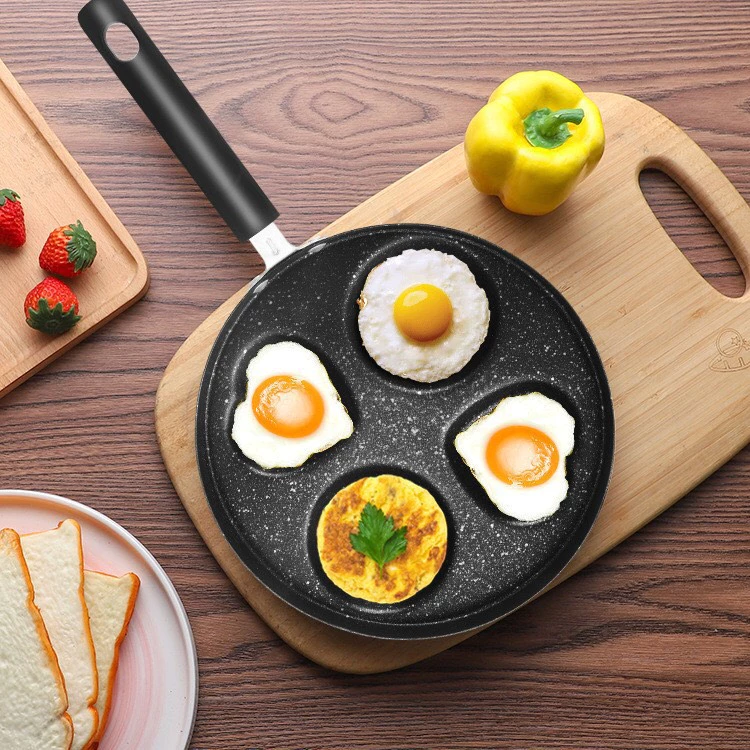 Chảo Chiên Rán Trứng Chống Dính 4 Ngăn Làm Bánh Tiện Lợi Dùng Được Cho Cả Bếp Từ - 3