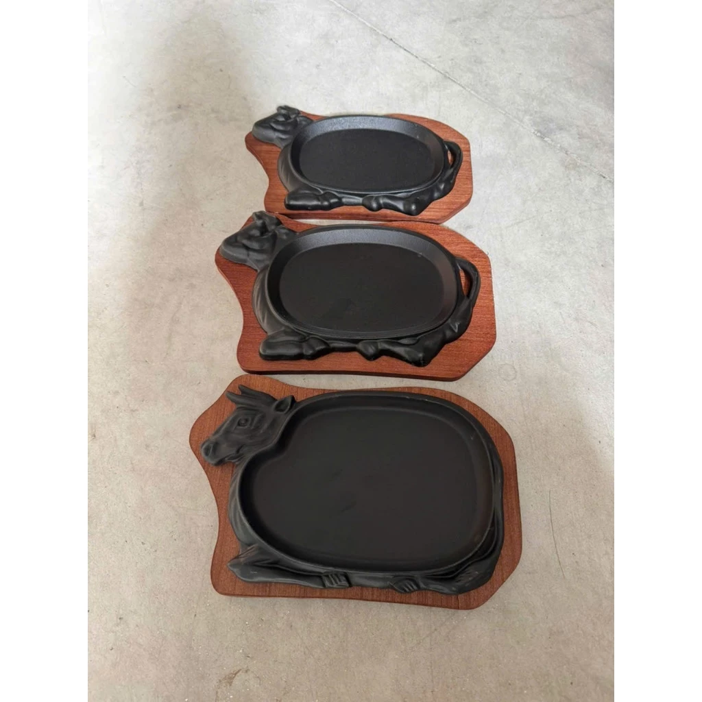 Chảo Gang Chống Dính Đầu Bò Cỡ Đại Kèm Đế Gỗ HUYCOOK88 Chảo Bò Né, Bít Tết, Món Nóng... Lót Đế Gỗ Chống Dính - 4