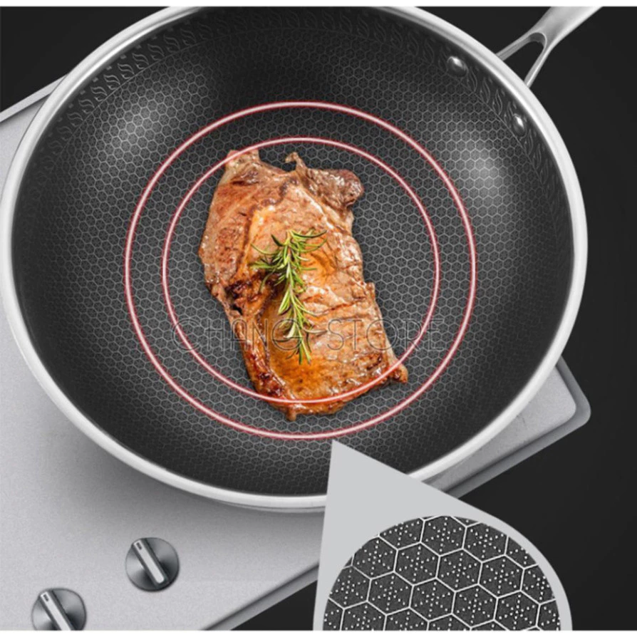 Chảo Chống Dính Sâu Lòng Vân Đá Tổ Ong Hàn Quốc Dùng Được Cho Mọi Loại Bếp Chất Liệu Inox 3 Lớp Cao Cấp Tiện Dụng - 2