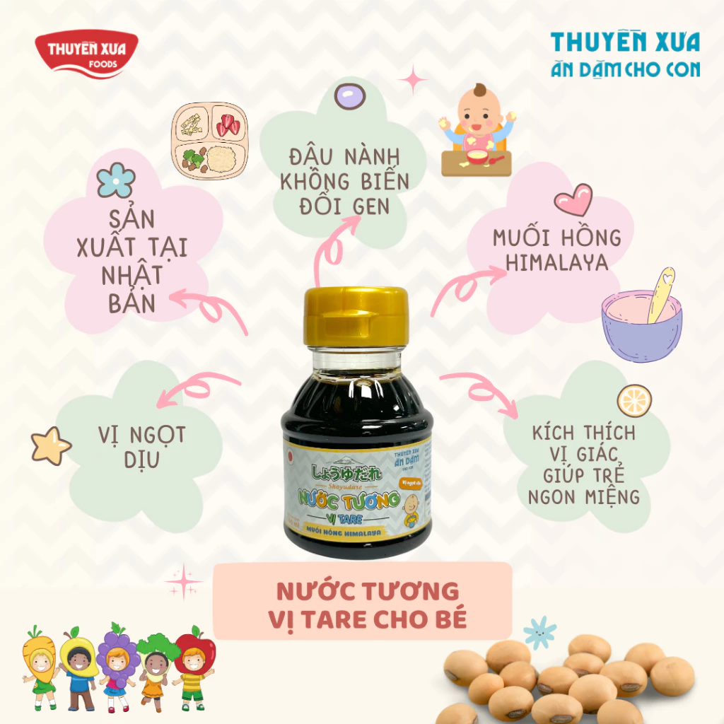 Nước tương vị tare 100ml Thuyền Xưa ăn dặm cho con vị ngọt dịu, kích thích vị giác của trẻ - 4