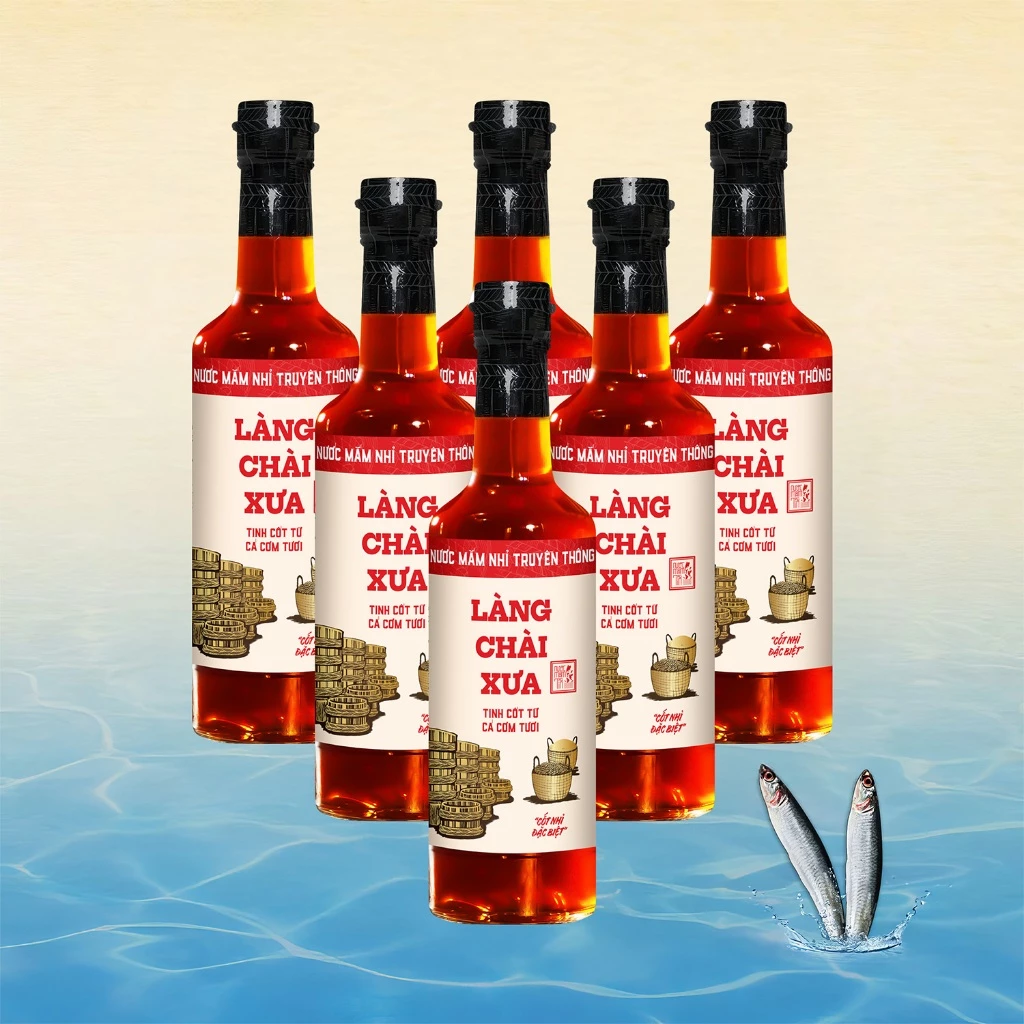 [TẶNG Bao Lìxì và Nước tương 125ml]THÙNG 6 CHAI Nước mắm nhỉ truyền thống nhãn đỏ 30N Làng Chài Xưa 500ml gu ông bà xưa