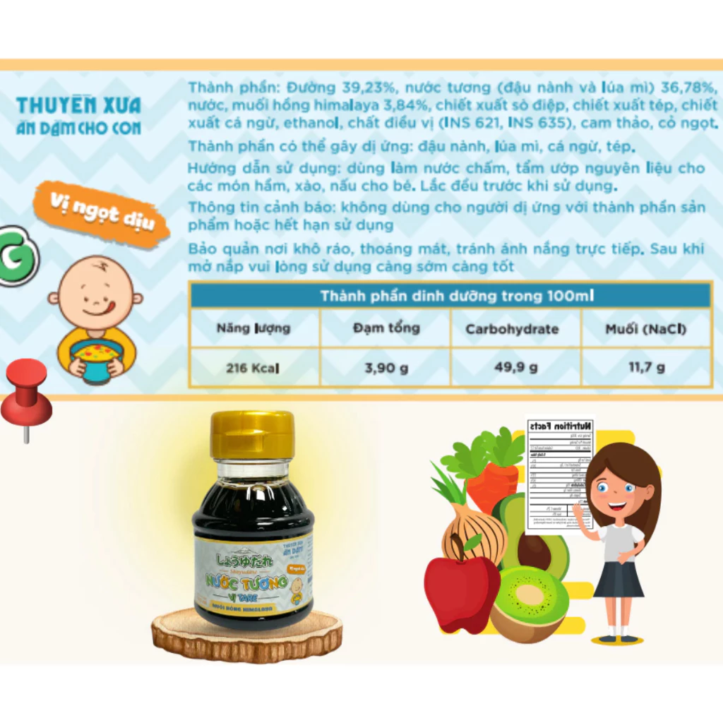 Nước Tương Thuyền Xưa Ăn Dặm Vị Tare Dinh Dưỡng Ngọt Dịu Kích Thích Vị Giác Cho Bé Trên 1 Tuổi 100ml - 5