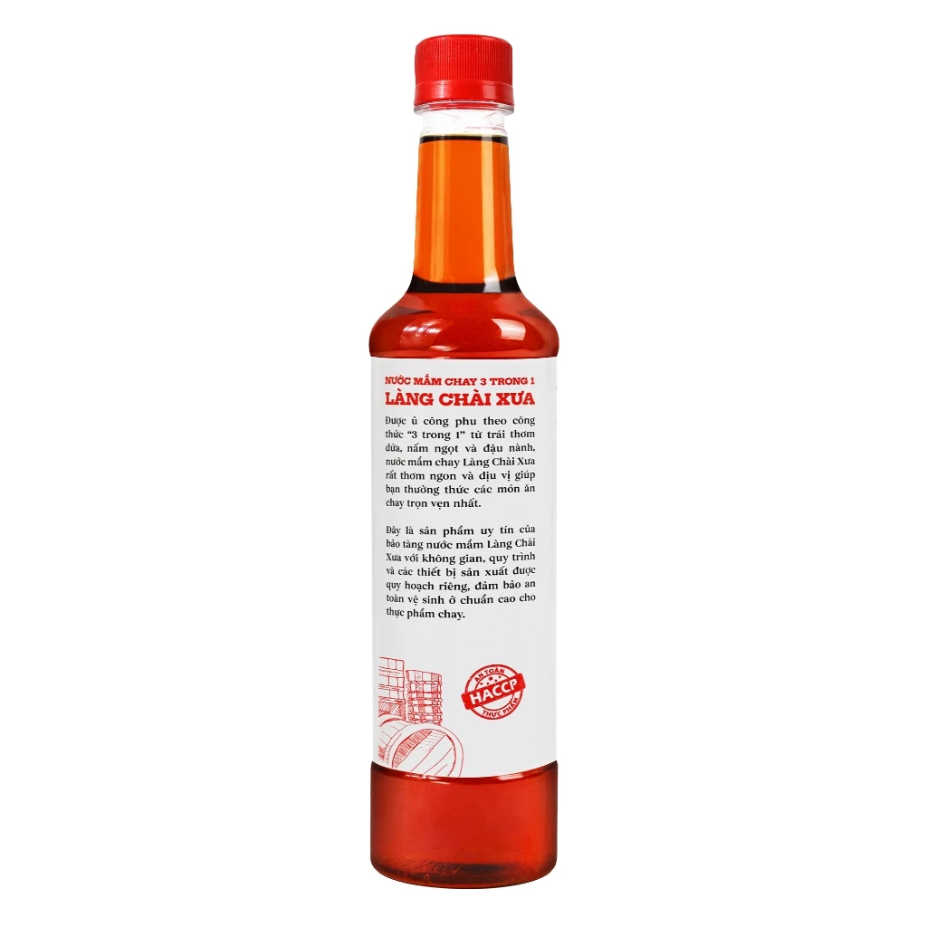 [TẶNG 1 NƯỚC TƯƠNG 125ML] Thùng 6 chai nước mắm CHAY 3 trong 1 Làng Chài Xưa 525ml trái thơm nấm ngọt đậu nành - 4