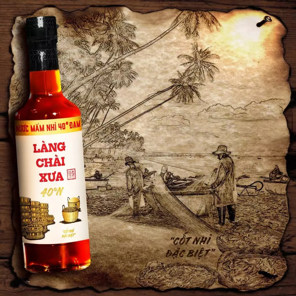 [TẶNG Bao Lìxì và Nước tương 125ml] THÙNG 6 CHAI Nước mắm nhỉ nhãn vàng truyền thống 40 độ đạm Làng Chài Xưa 500ml/chai