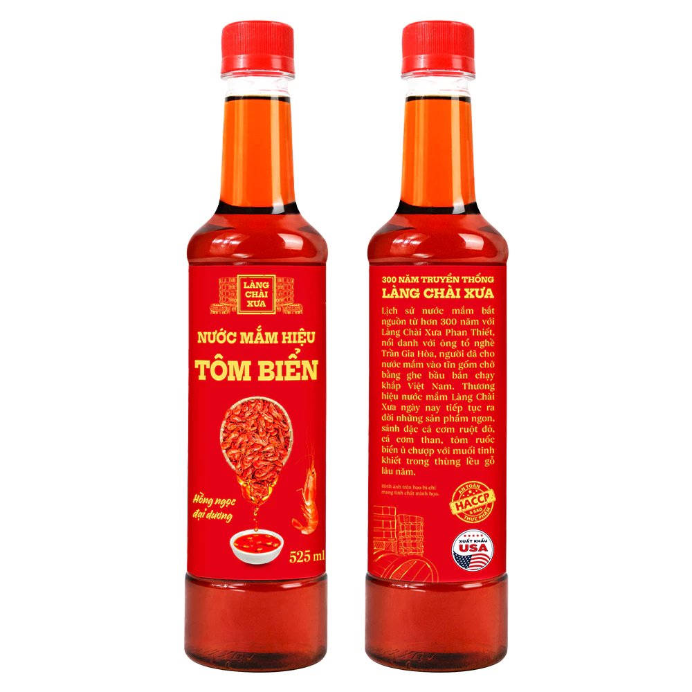 [TẶNG 1 NƯỚC TƯƠNG 125ML] Thùng 6 chai nước mắm tôm biển Làng Chài Xưa 525ml Hồng Ngọc Đại Dương - 3