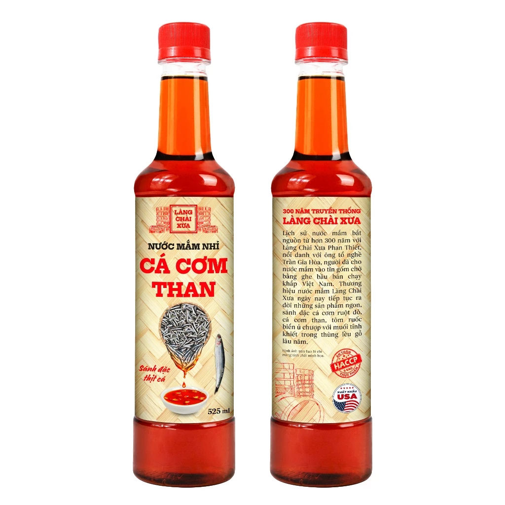 [TẶNG 1 NƯỚC TƯƠNG 125ML] Thùng 6 chai 3 THAN 3 VÀNG Nước Mắm Nhỉ Làng Chài Xưa chai nhựa 525ml