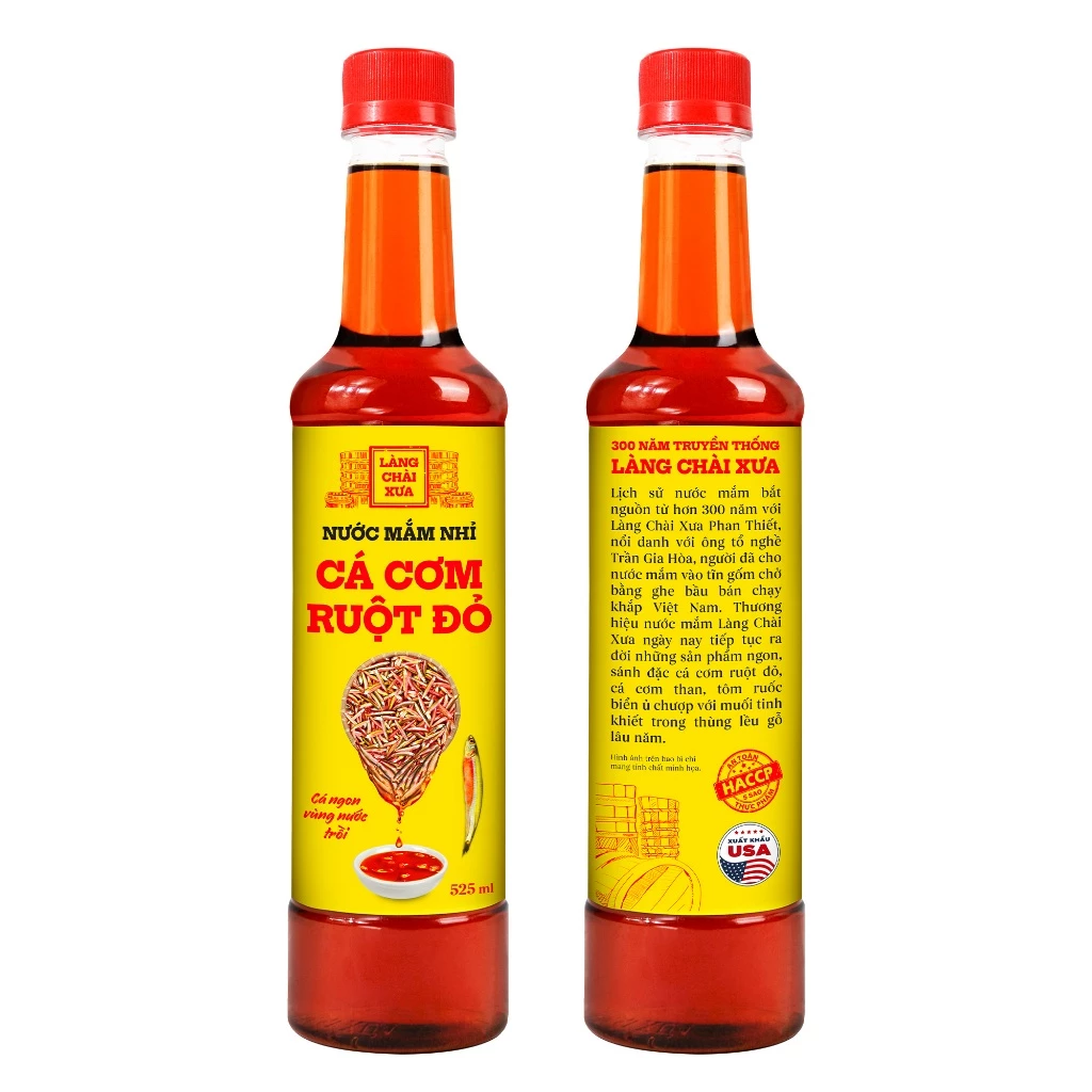 [TẶNG Bao Lìxì và Nước tương 125ml] Thùng 6 chai 2 XANH 2 ĐỎ 2 VÀNG CHAI THUỶ TINH 500ML Nước mắm nhỉ Làng Chài Xưa - 2