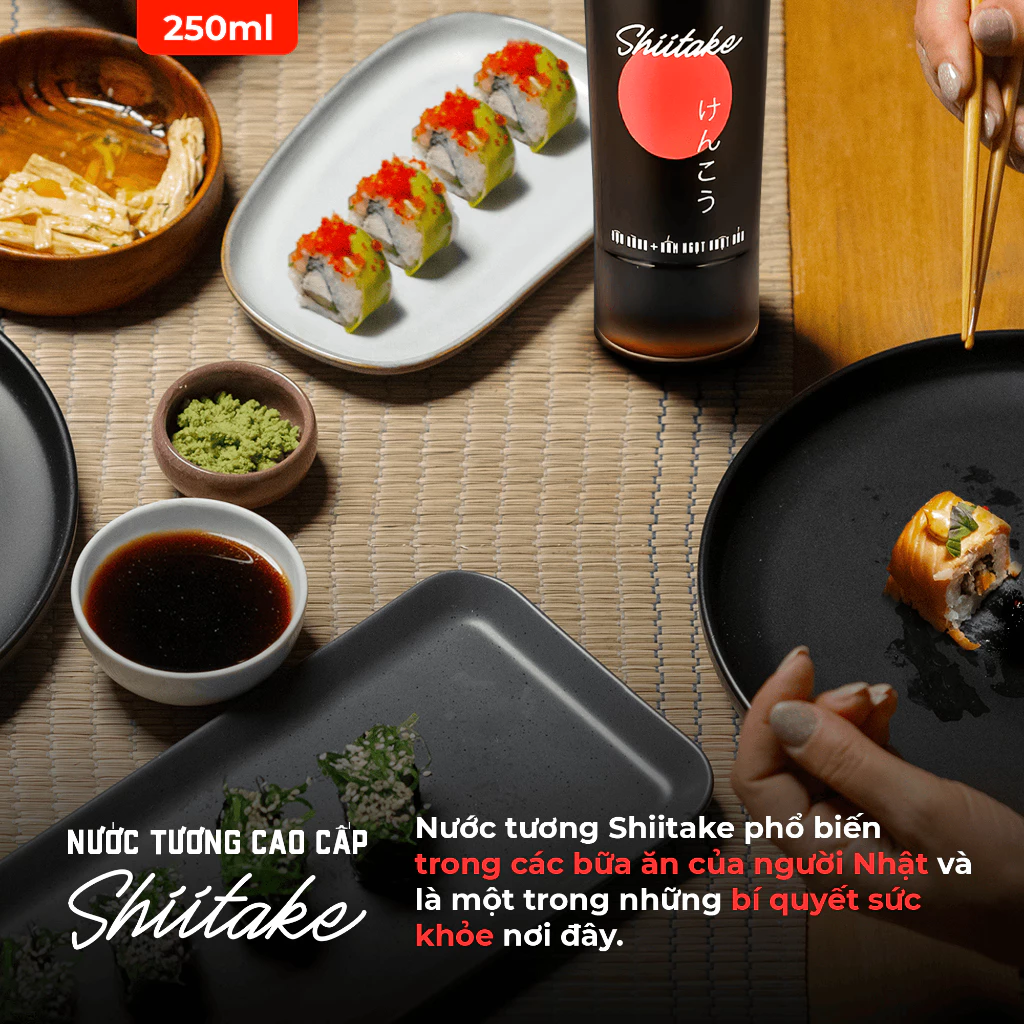 [525ml] Nước tương cao cấp Shiitake chai nhựa 525ml/chai lên men tự nhiên từ đậu nành và nấm ngọt Shiitake Làng Chài Xưa - 3