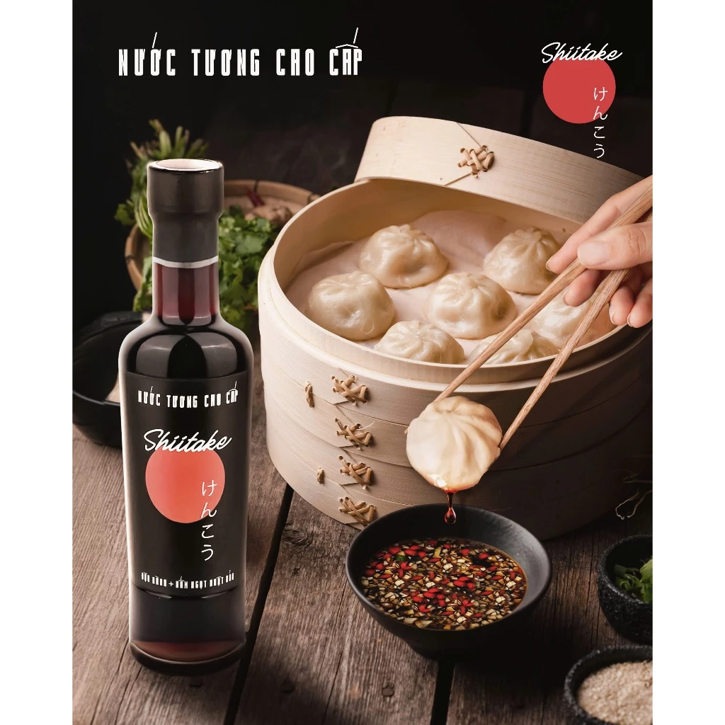 [525ml] Nước tương cao cấp Shiitake chai nhựa 525ml/chai lên men tự nhiên từ đậu nành và nấm ngọt Shiitake Làng Chài Xưa - 4