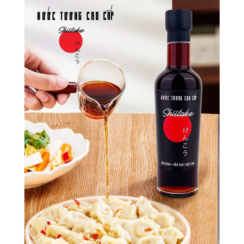 [525ml] Nước tương cao cấp Shiitake chai nhựa 525ml/chai lên men tự nhiên từ đậu nành và nấm ngọt Shiitake Làng Chài Xưa - 5