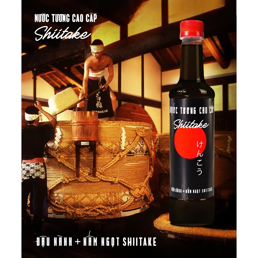 Combo 3 Chai 525ml Nước Tương Cao Cấp Shiitake Làng Chài Xưa Lên Men Từ Nấm Ngọt Nhật Và Đậu Nành - 2