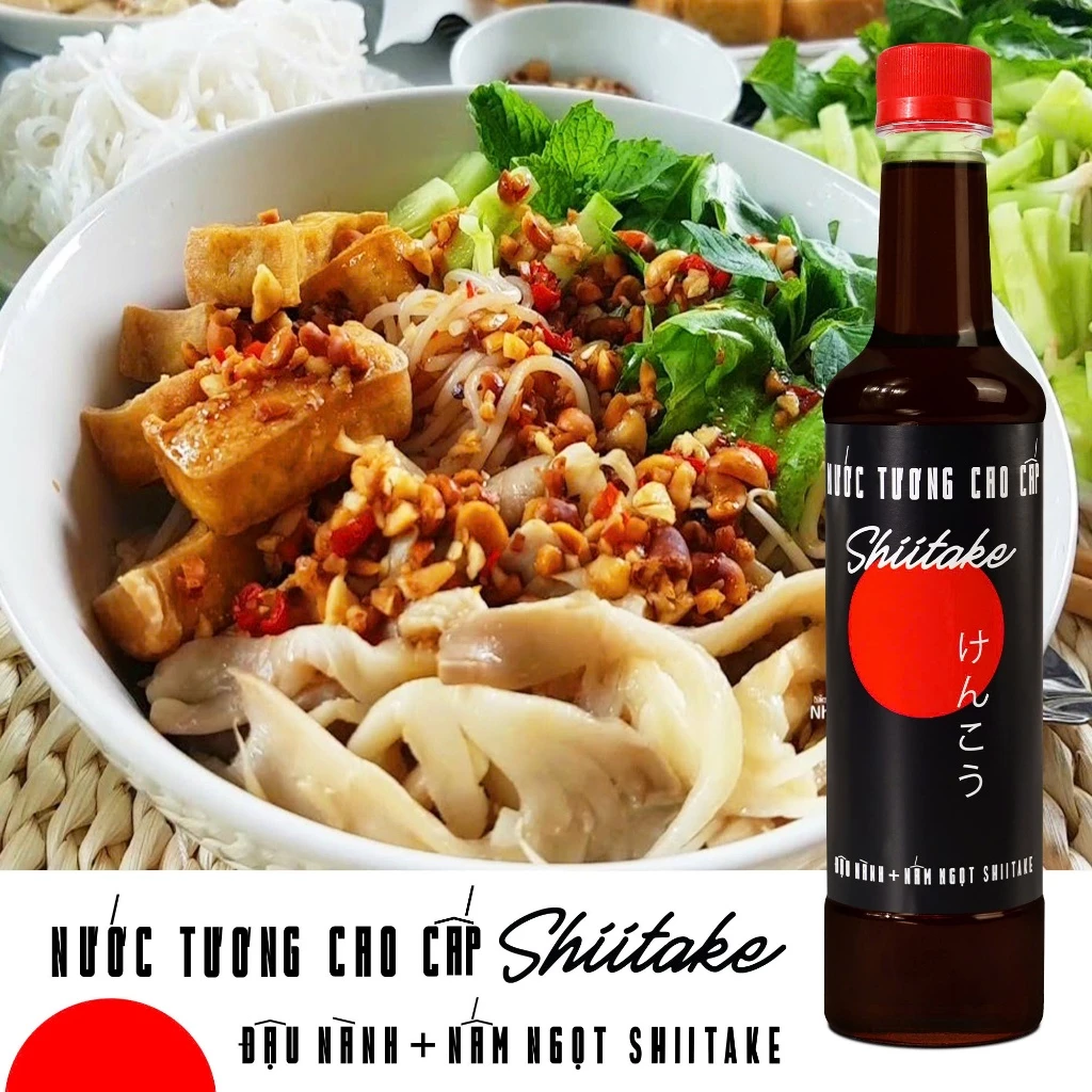 Combo 3 Chai 525ml Nước Tương Cao Cấp Shiitake Làng Chài Xưa Lên Men Từ Nấm Ngọt Nhật Và Đậu Nành - 3