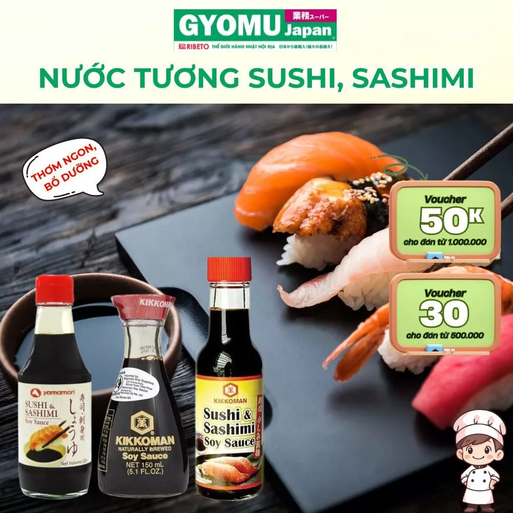 Nước tương Sushi, Sashimi,Nước tương hảo hạng nhật bản, nước chấm sushi sashimi tại cửa hàng cao cấp - Gyomu Japan