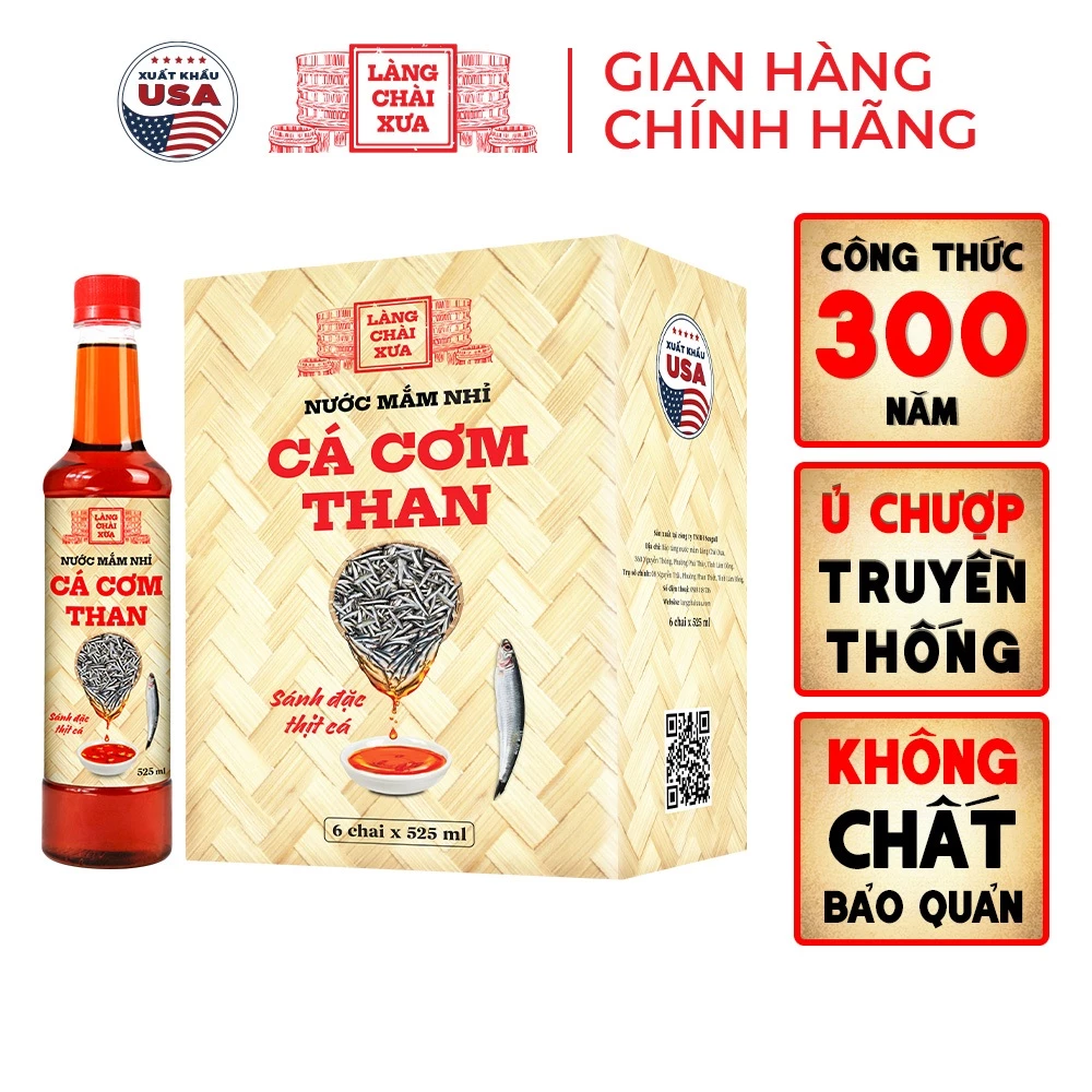 [Date mới] 01 Chai Nước mắm nhỉ cá cơm than truyền thống Làng Chài Xưa 525ml sánh đặc thịt cá 300 năm truyền thống - 2