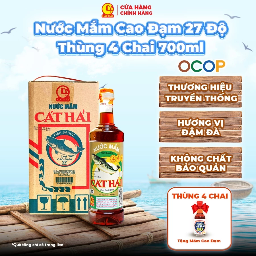 Nước Mắm Chấm Cao Đạm Cát Hải 27 Độ Đạm (Chai Nhựa) – Nước Mắm Truyền Thống