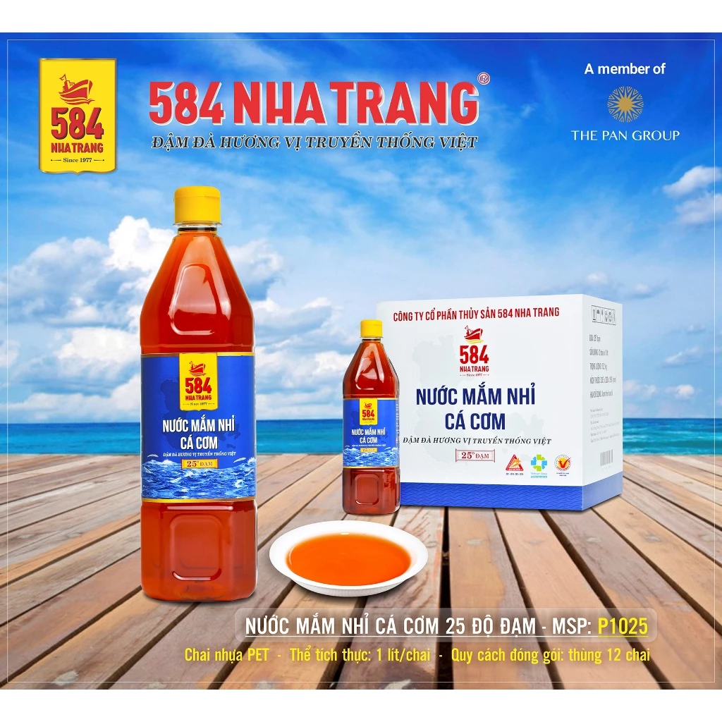 Nước Mắm 584 Nha Trang 25 Độ Đạm - Nước Mắm Truyền Thống 584 Nha Trang Chai Nhựa 1 Lít - P1025 - 2