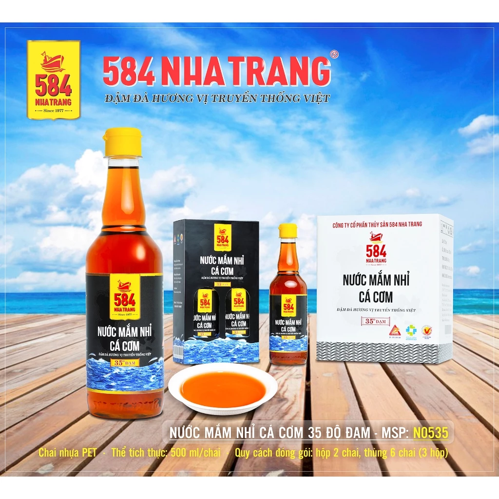 Nước Mắm 584 Nha Trang 35 Độ Đạm - Nước Mắm Truyền Thống Chai Nhựa 500ml, N0535-2 [COMBO 2 CHAI] - 2
