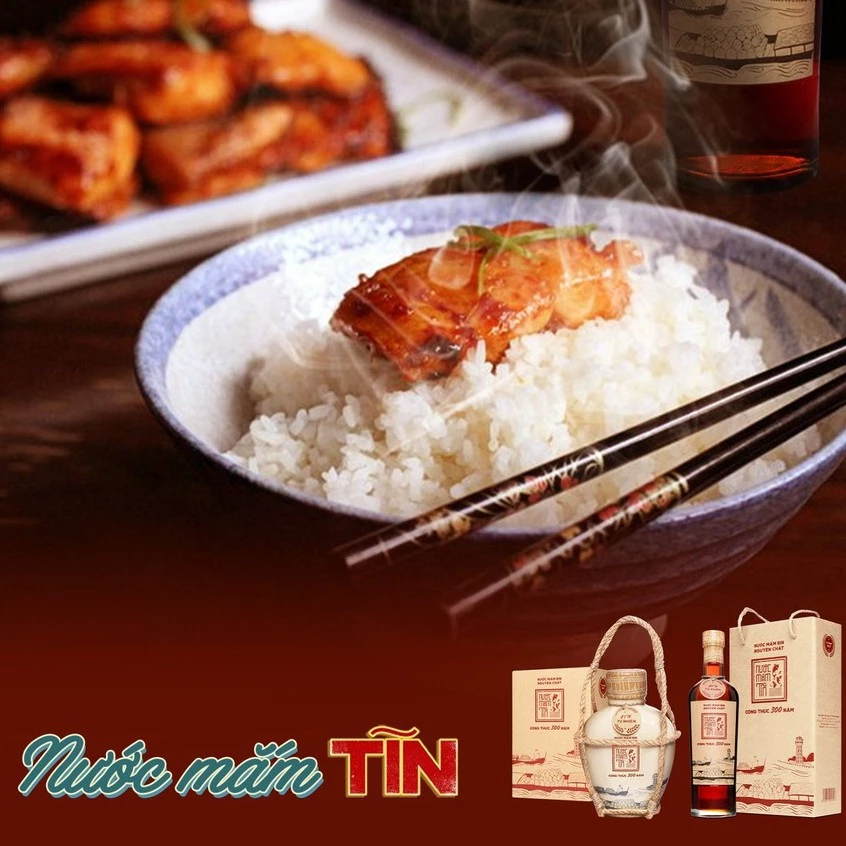 [Nước mắm NGON] 01 Chai Nước mắm Tĩn nhãn đỏ độ đạm 40N chai thủy tinh 500ml rin nguyên chất truyền thống sạch - 4