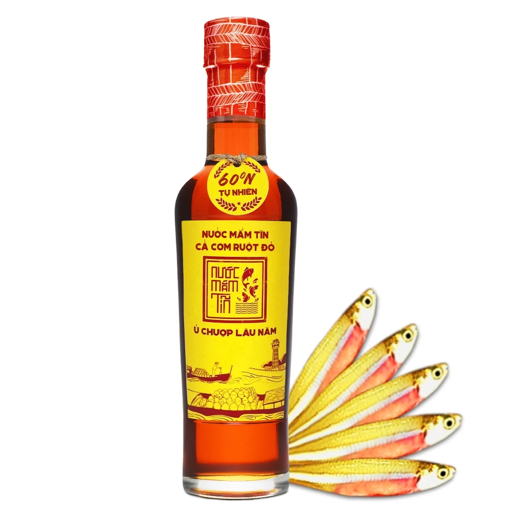 01 Chai Nước Mắm Tĩn Cá Cơm Ruột Đỏ Độ Đạm 60N Chai Thuỷ Tinh 250ml Nước Mắm Truyền Thống Sạch