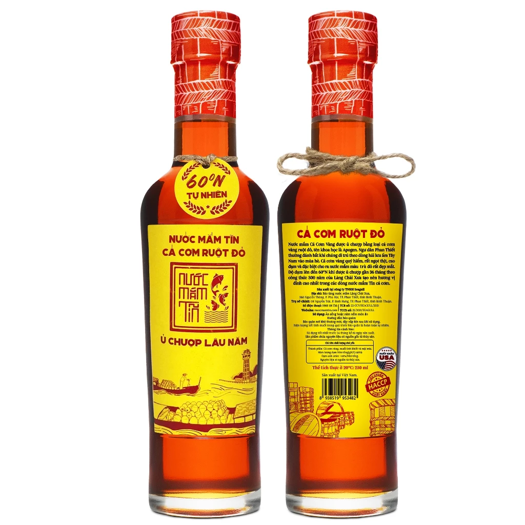 01 Chai Nước Mắm Tĩn Cá Cơm Ruột Đỏ Độ Đạm 60N Chai Thuỷ Tinh 250ml Nước Mắm Truyền Thống Sạch - 2