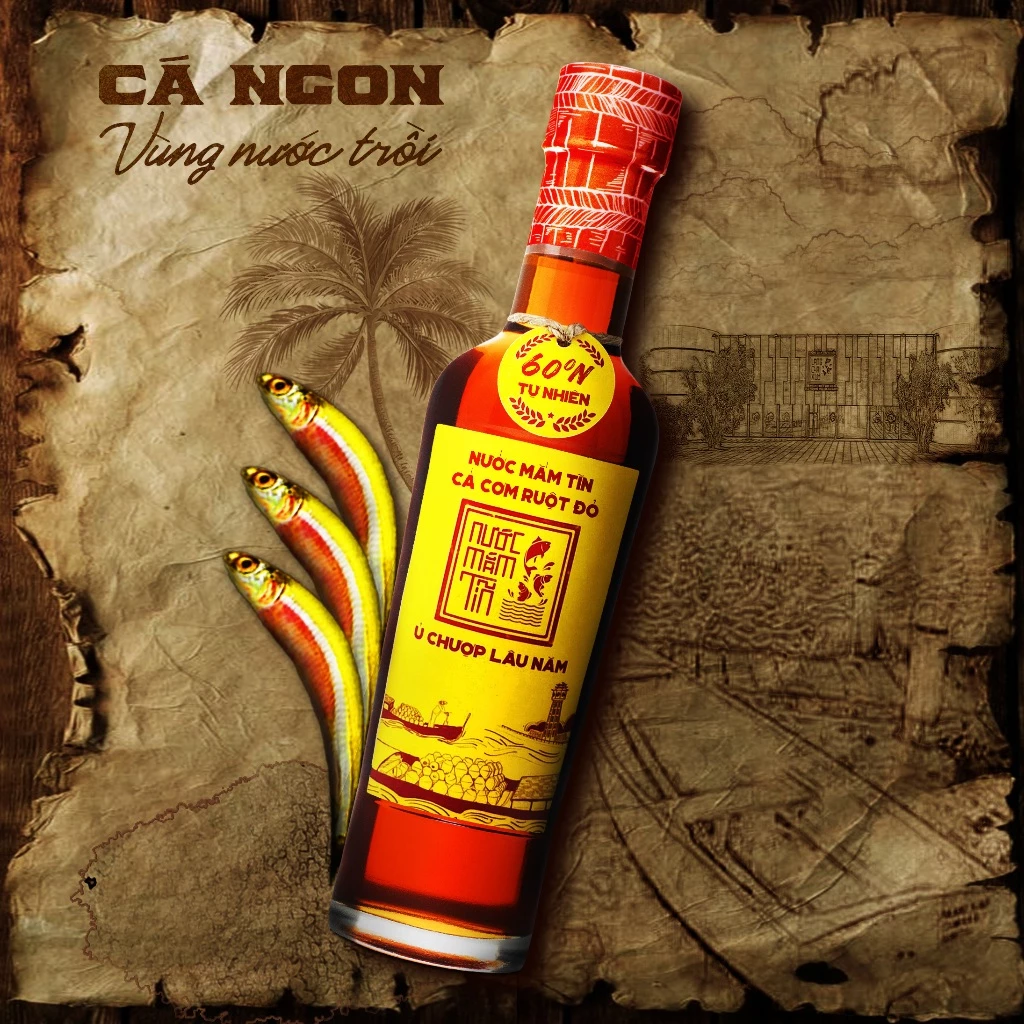 01 Chai Nước Mắm Tĩn Cá Cơm Ruột Đỏ Độ Đạm 60N Chai Thuỷ Tinh 250ml Nước Mắm Truyền Thống Sạch - 4