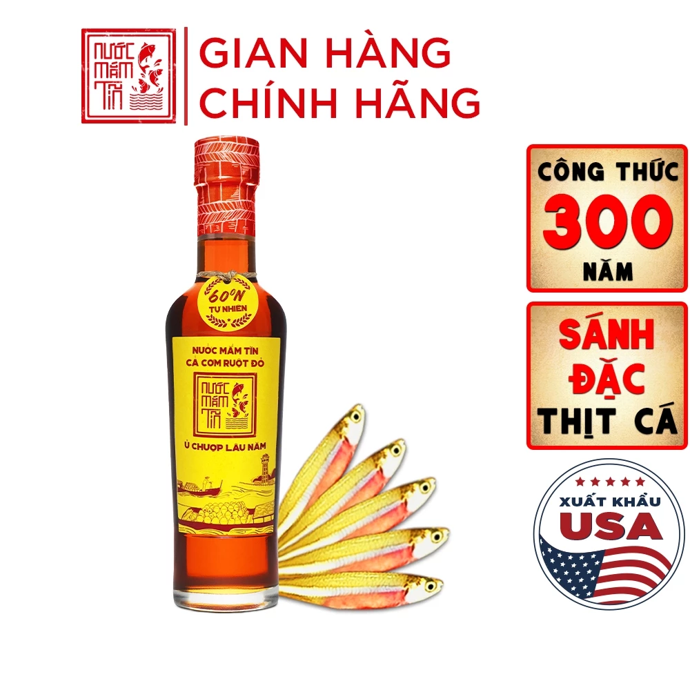 01 Chai 60N Chai Thuỷ Tinh 250ml Nước Mắm Tĩn Cá Cơm Ruột Đỏ Nước Mắm Truyền Thống Sạch
