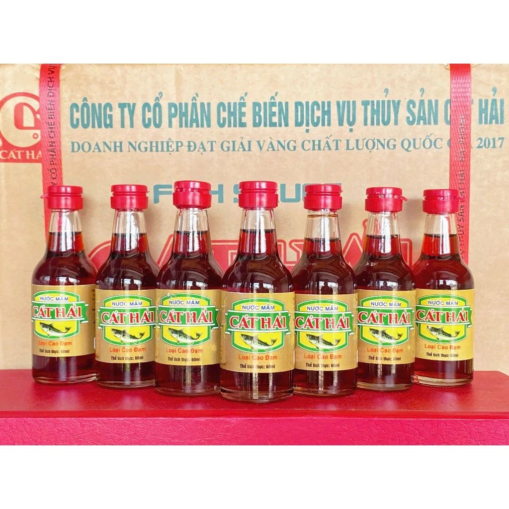 [QUÀ TẶNG] Nước Mắm Cao Đạm Cát Hải 27 Độ Đạm - Chai Thủy Tinh 60ml - Nước Mắm Truyền Thống