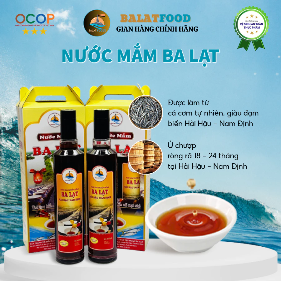 [LOẠI TIẾN VUA] Nước Mắm Cá Cơm Nguyên Chất Ba Lạt Chai Thủy Tinh Cao Cấp, Nước Mắm Truyền Thống