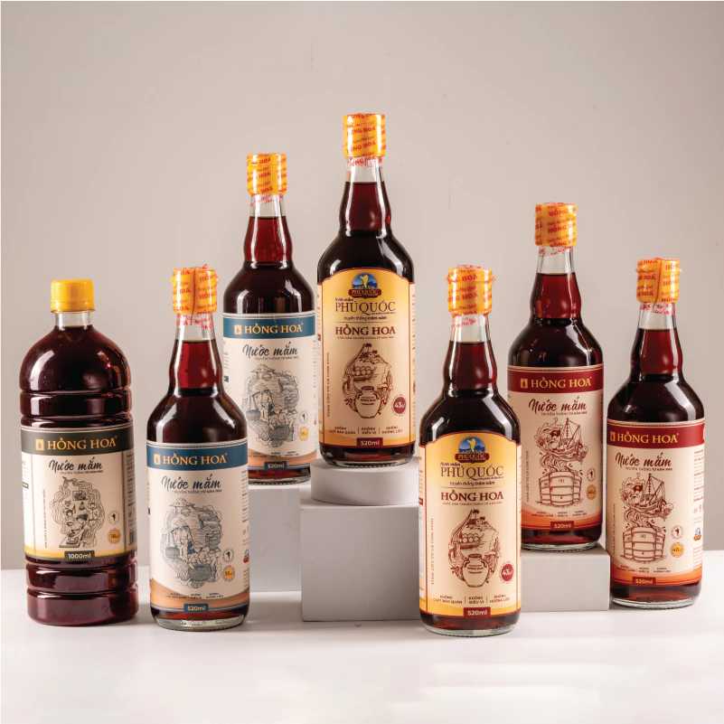 Nước Mắm Phú Quốc Hồng Hoa 40 độ đạm 520ml, Nước Mắm Nhĩ Cá Cơm Truyền Thống - 3