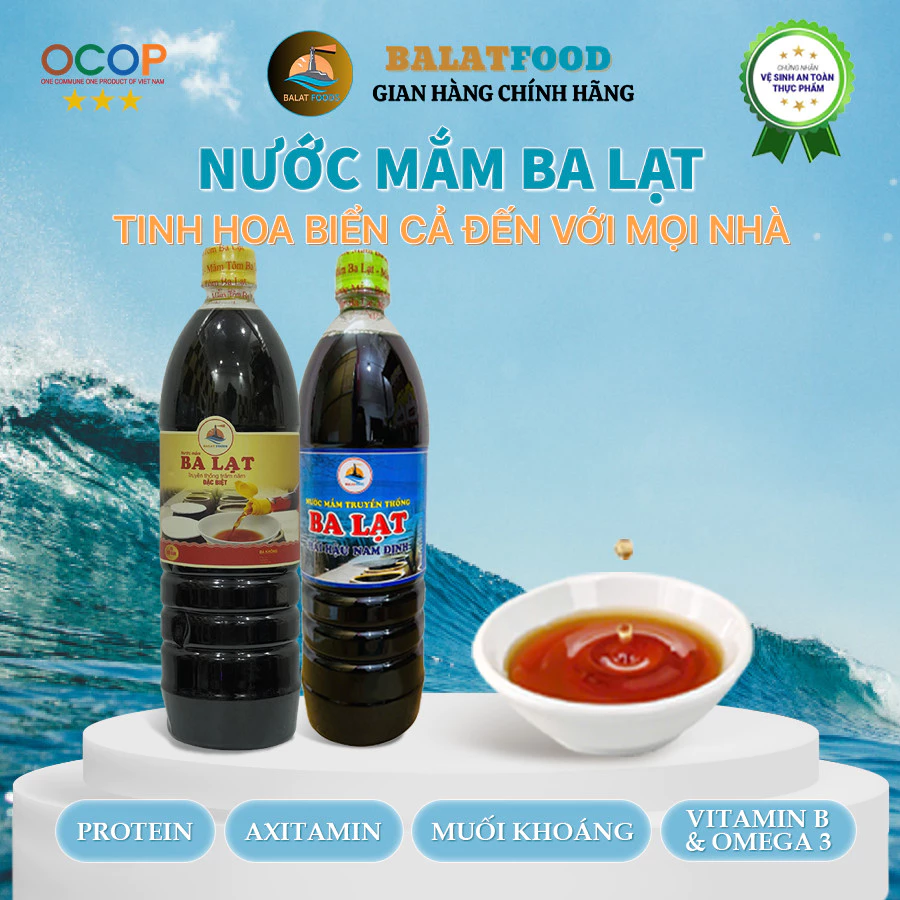 COMBO Nấu Chấm 1 Lít Nước Mắm Cá Cơm Loại ĐẶC BIỆT và 1 Lít Nước Mắm Nấu Truyền Thống Ba Lạt