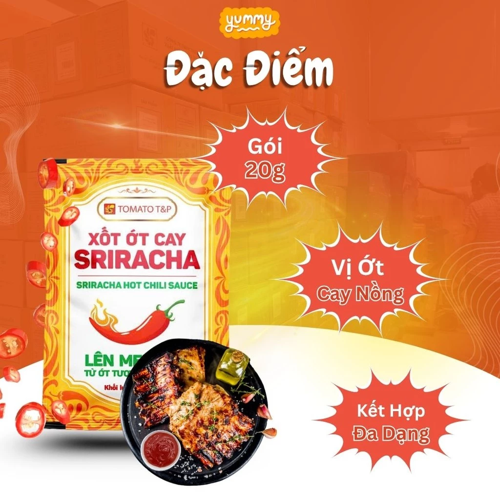 Sốt Ớt Sriracha – Tương Ớt Chấm Gà Rán, Phở, Đồ Chiên, Tương Ớt Chấm Thịt Nướng –Tomato T&P - 2