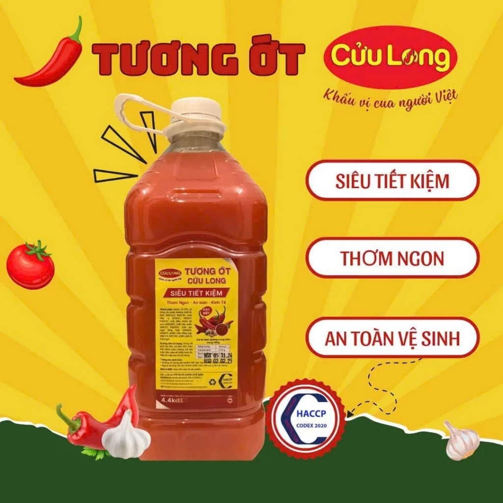 [SIÊU TIẾT KIỆM] TƯƠNG ỚT , TƯƠNG CÀ , TƯƠNG ĐEN CỬU LONG 4,35KG KHÔNG PHẨM MÀU[ THANH HAO SHOP]