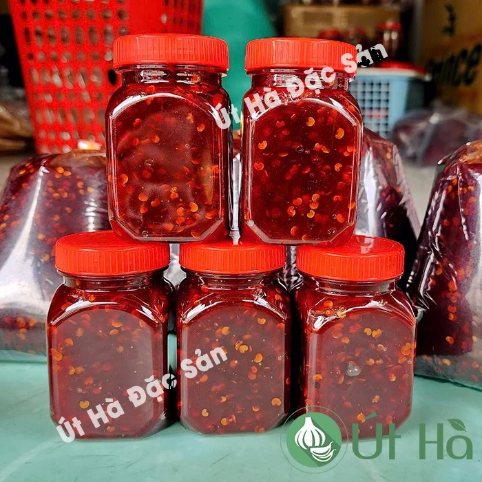 Tương Ớt Xào Quảng Ngãi Hủ 200gr Món Gia Vị Ngọt Cay Cay Thơm Mùi Ớt - Út Hà Đặc Sản