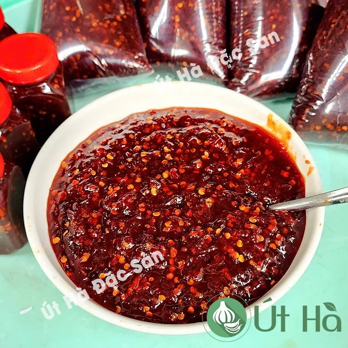 Tương Ớt Xào Quảng Ngãi Hủ 200gr Món Gia Vị Ngọt Cay Cay Thơm Mùi Ớt - Út Hà Đặc Sản - 2