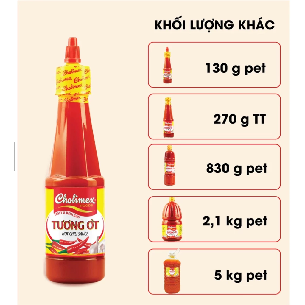 Combo 3 Chai Tương Ớt Cholimex PET 2.1kg – Ớt Tươi Nguyên Chất, Cay Ngon Đậm Đà - 2