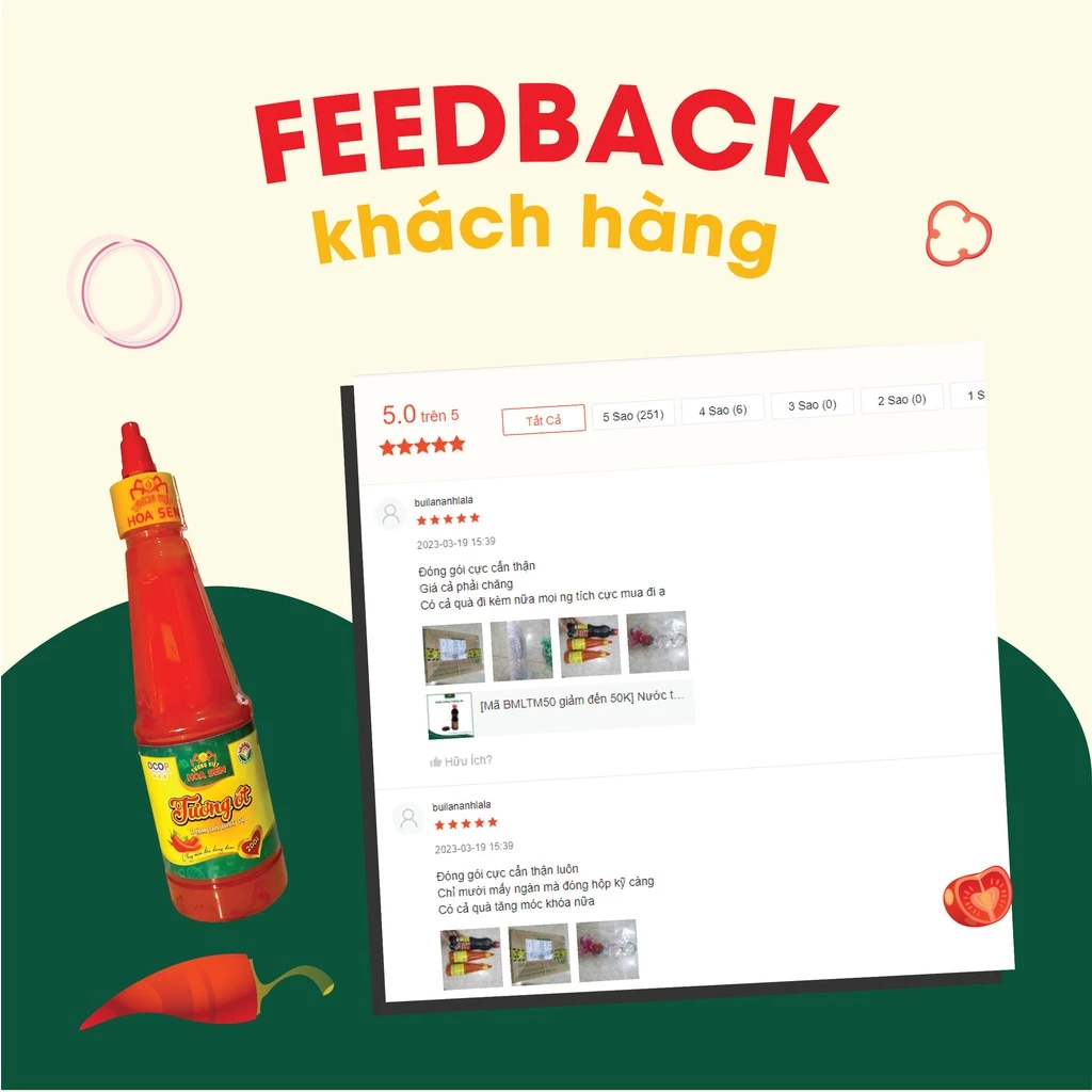 Tương Ớt Chai 270g - Tương Việt Hoa Sen - Đậm đà bắt vị - 3