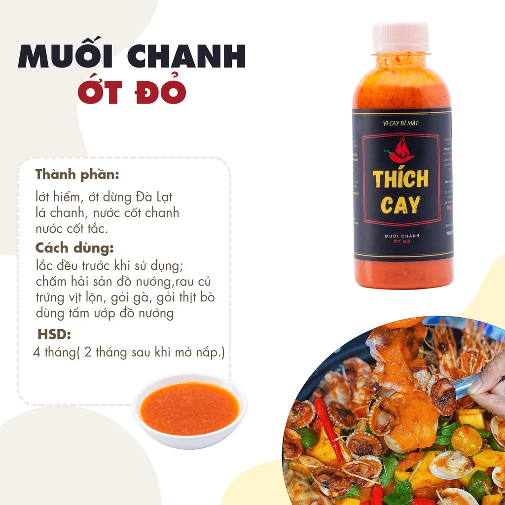 Nước Chấm Muối Chanh Ớt Đỏ Thích Cay 250ml Sốt Chấm Thịt Nướng Tương Ăn Lẩu, Ớt Hiểm Cay - 2