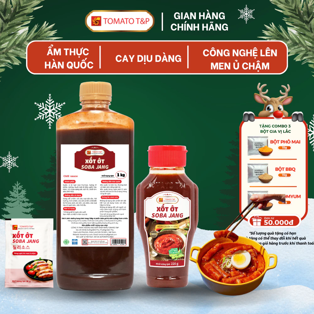 Tương ớt Hàn Quốc Soba Jang, tương chấm thịt nướng Bulgogi, nấu tokbokki - TOMATO T&P